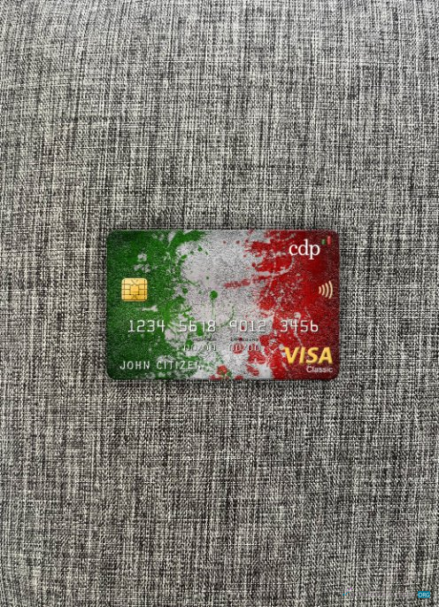 Download Italy Cassa Depositi e Prestiti bank visa classic card photolook front Photoshop template
